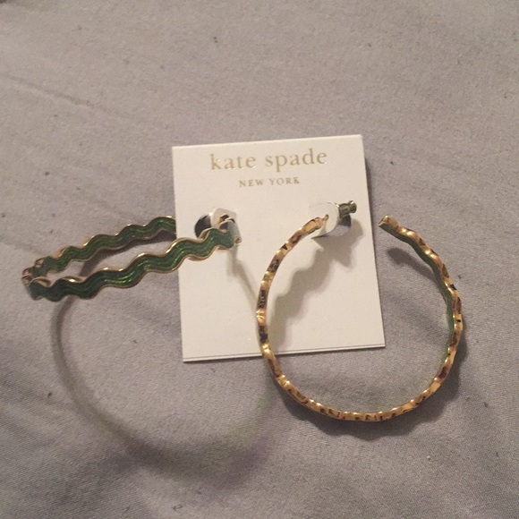 Kate spade large green hoops earrings NWT - Picture 1 of 3